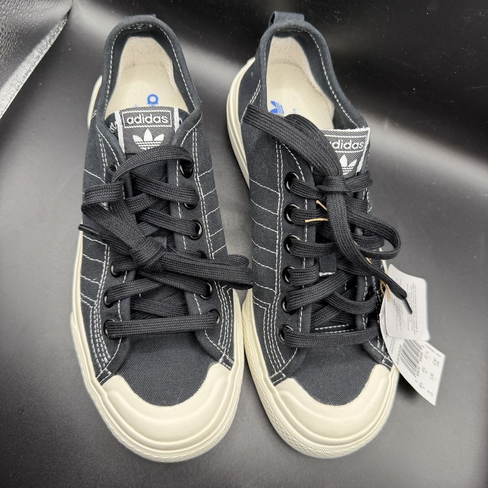 Adidas Nizza Low Sneakers Core Black Off White Canvas Shoes EE5599 Mens US 5 - Picture 4 of 10